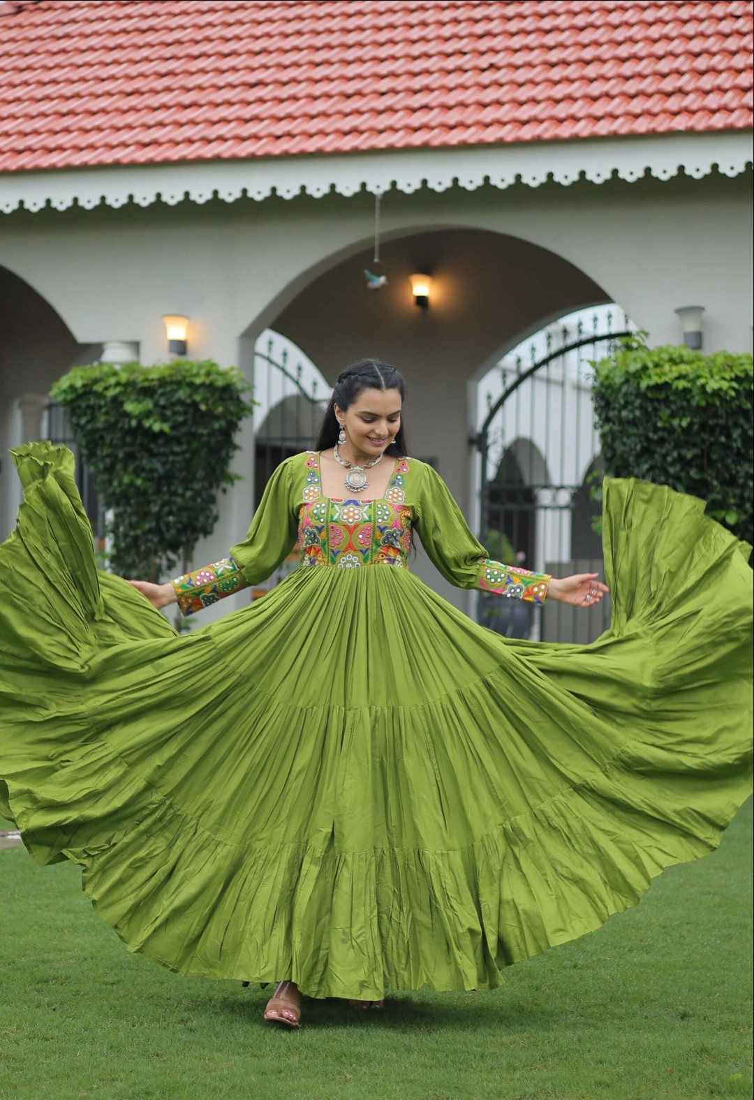 Designer Gown with Kutchi Gamthi work