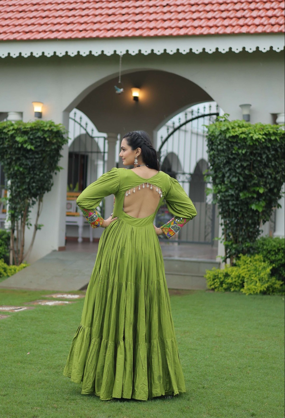 Designer Gown with Kutchi Gamthi work - Image 2