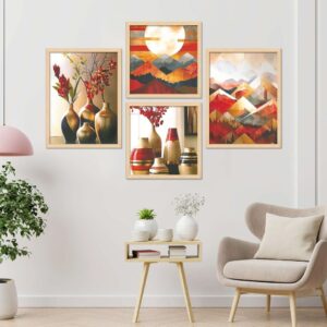 SET OF 4 DIGITAL WALL PAINTING