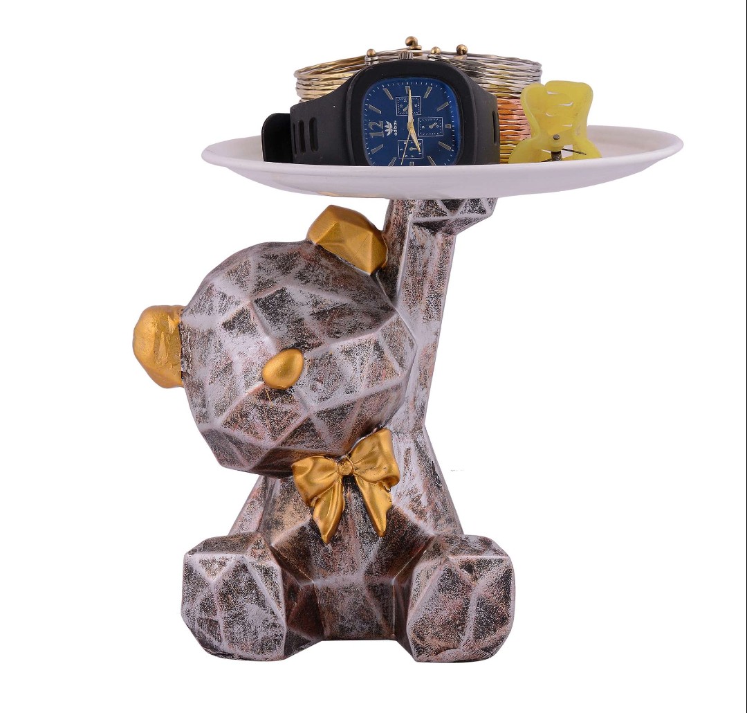 Cool Teddy Home Decorative Showpiece | Teddy Bear with Paltter Statue - Image 2