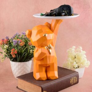 Taddy Bear with Platter Statue for Home Decor Showpiece
