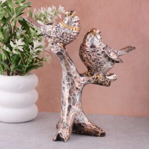 Resin Handcrafted Birds Couple On Tree Showpiece Bird Statue