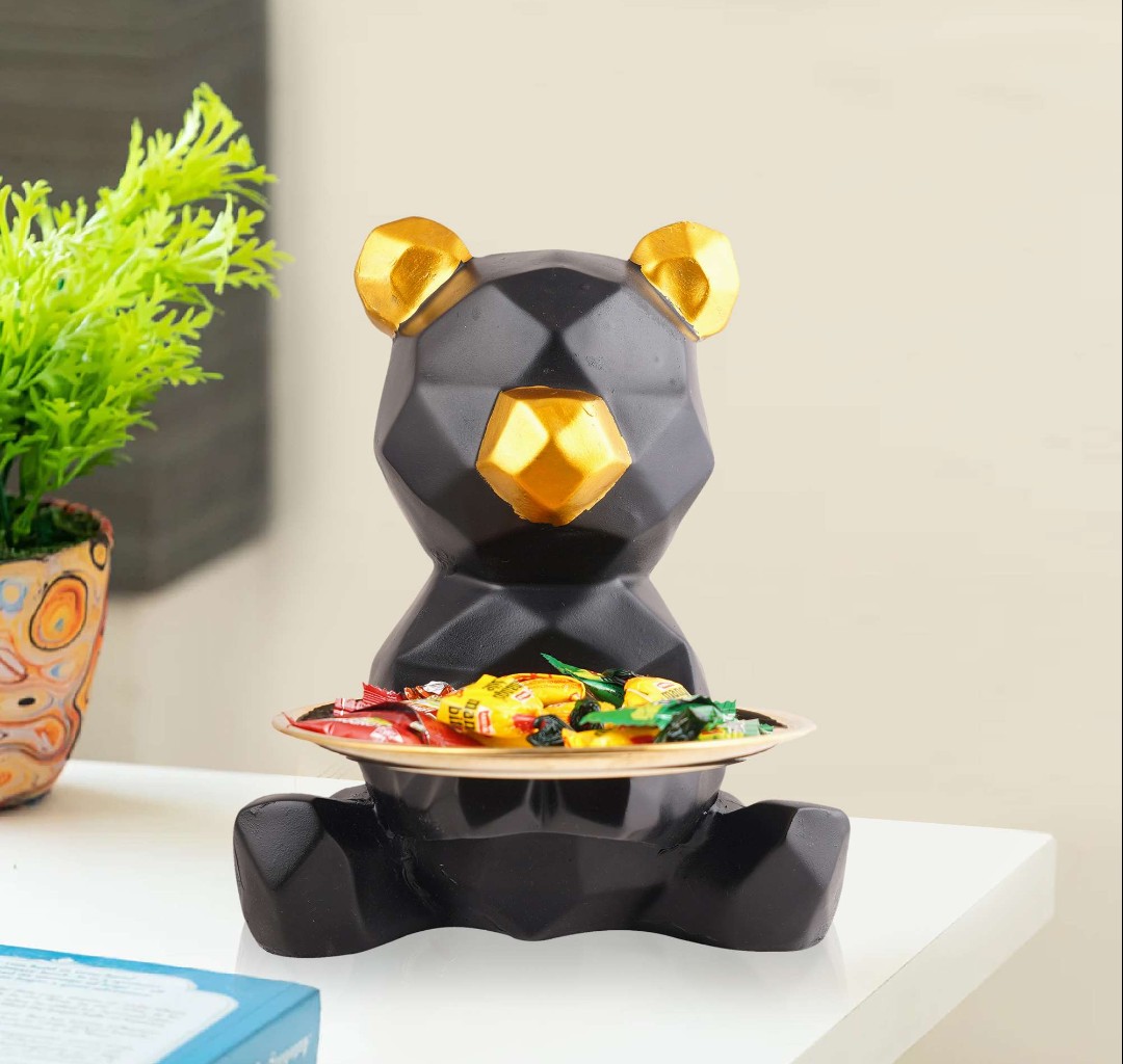 Cool Dog Showpiece with Plate for Home Dcor Item