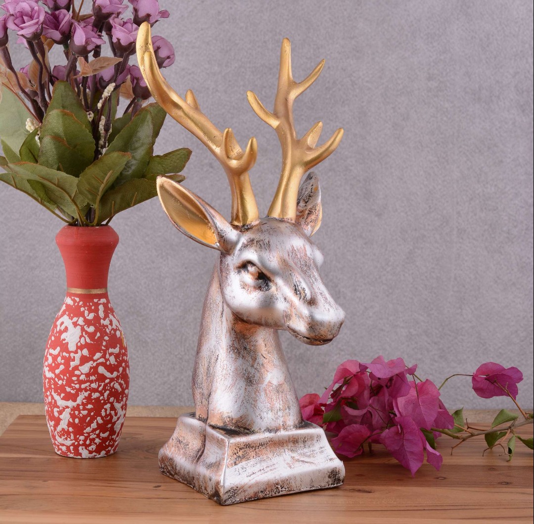 Resin Deer Head Showpiece Animal Figurine