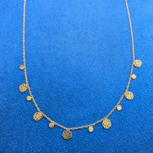 Gold Rose flower chain necklace