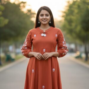 Orange cotton coord set