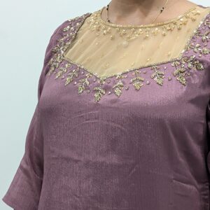 Violet pure Hand work A-line dress - L